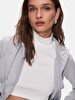Straight With Hood Zipper Closing Regular Fit Grey Sweatshirt