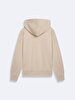 Straight With Hood Zipper Closing Regular Fit Beige Sweatshirt