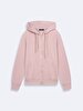 Straight With Hood Zipper Closing Regular Fit Lilac Sweatshirt