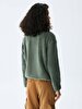 Örme Fermuarlı Peluş Yeşil Hırka