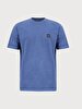 Short Sleeve Crew Neck Basic Blue T-shirt