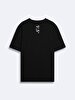 Crew Neck Short Arm Relaxed Black T-shirt