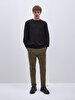 Si̇gned Crew Neck Long Sleeve Regular Fit Black Sweatshirt