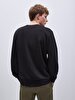 Si̇gned Crew Neck Long Sleeve Regular Fit Black Sweatshirt