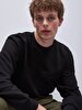 Si̇gned Crew Neck Long Sleeve Regular Fit Black Sweatshirt