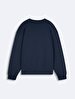 Boston With Print Crew Neck Long Sleeve Relaxed Fit Navy Sweatshirt