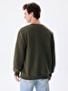 Print Crew Neck Long Sleeve Regular Fit Green Sweatshirt