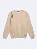 Print Crew Neck Long Sleeve Regular Fit Beige Sweatshirt