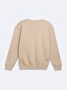 Print Crew Neck Long Sleeve Regular Fit Beige Sweatshirt