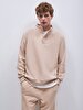 Straight Straight Collar Long Sleeve Regular Fit Beige Sweatshirt