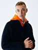 Straight Straight Collar Zipper Closing Regular Fit Navy Cardigan