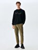 Si̇gned Crew Neck Long Sleeve Regular Fit Black Sweatshirt