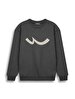 Si̇gned Crew Neck Long Sleeve Regular Fit Anthracite Sweatshirt