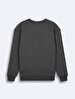 Si̇gned Crew Neck Long Sleeve Regular Fit Anthracite Sweatshirt