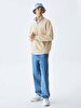 Straight Straight Collar Turtle Neck Zipper Closing Regular Fit Dust Sweatshirt