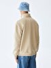 Straight Straight Collar Turtle Neck Zipper Closing Regular Fit Dust Sweatshirt