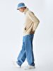 Straight Straight Collar Turtle Neck Zipper Closing Regular Fit Dust Sweatshirt