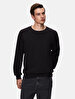 Si̇gned Crew Neck Long Sleeve Regular Fit Black Sweatshirt