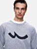 Si̇gned Crew Neck Long Sleeve Regular Fit Grey Sweatshirt