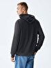 Straight With Hood Zipper Closing Regular Fit Anthracite Sweatshirt