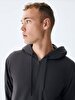 Straight With Hood Zipper Closing Regular Fit Anthracite Sweatshirt