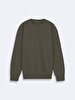 Crew Neck Long Sleeve Green Sweatshirt