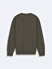 Crew Neck Long Sleeve Green Sweatshirt