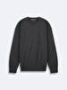 Straight Crew Neck Long Sleeve Regular Fit Anthracite Sweatshirt