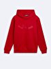 Si̇gned With Hood Without Zipper Regular Fit Red Sweatshirt