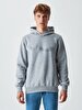 Si̇gned With Hood Without Zipper Regular Fit Grey Sweatshirt