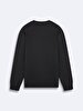 Crew Neck Long Sleeve Black Sweatshirt