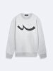 Print Crew Neck Long Sleeve Regular Fit Grey Sweatshirt