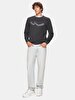 Crew Neck Long Sleeve Anthracite Sweatshirt