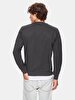 Crew Neck Long Sleeve Anthracite Sweatshirt