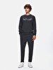 Print Crew Neck Long Sleeve Regular Fit Anthracite Sweatshirt