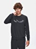 Print Crew Neck Long Sleeve Regular Fit Anthracite Sweatshirt