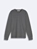 Print Crew Neck Long Sleeve Regular Fit Anthracite T-shirt