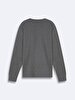 Print Crew Neck Long Sleeve Regular Fit Anthracite T-shirt