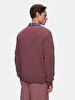 Print Crew Neck Long Sleeve Regular Fit Purple Sweatshirt