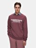 Print Crew Neck Long Sleeve Regular Fit Purple Sweatshirt