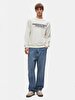 Print Crew Neck Long Sleeve Regular Fit Lilac Sweatshirt