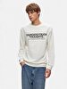 Print Crew Neck Long Sleeve Regular Fit Lilac Sweatshirt