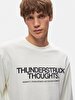 Print Crew Neck Long Sleeve Regular Fit Lilac Sweatshirt