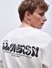 Print Crew Neck Long Sleeve Regular Fit White Sweatshirt