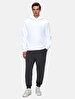 Print With Hood Without Zipper Regular Fit White Sweatshirt