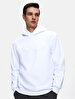 Print With Hood Without Zipper Regular Fit White Sweatshirt