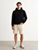 Print With Hood Without Zipper Regular Fit Black Sweatshirt