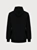 Print With Hood Without Zipper Regular Fit Black Sweatshirt
