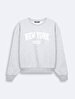 New York With Print Crew Neck Long Sleeve Grey Sweatshirt