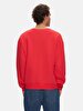 New York With Print Crew Neck Long Sleeve Red Sweatshirt